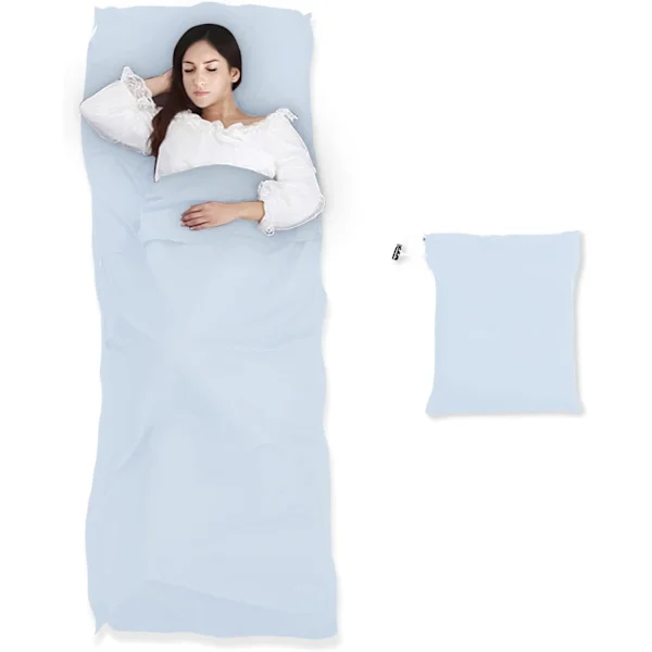 Travel Sheet, Lightweight Travel Sheet Sleeping Bag for Camping & Hiking, Silver, 75X210cm Glacier Silver-FF- Glacier Silver