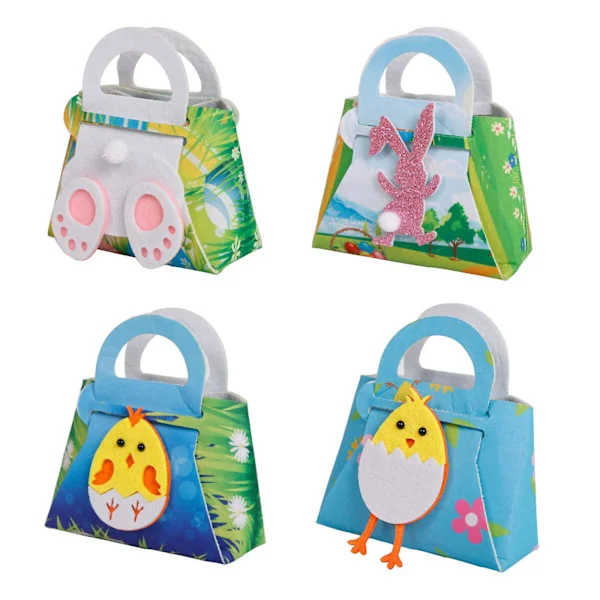 Påskedekorasjoner Tegneserie Egg Kurv Godteripose Gave til Barn Stoffpose God Påske Bursdagsfest Gaver Vesker Påskegodteriposer