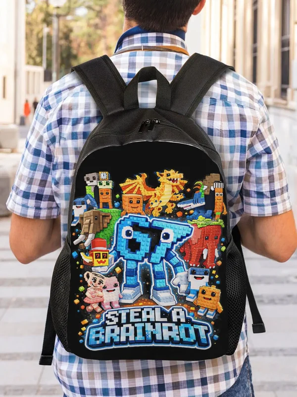 AliExpress - Six Seven 67 Steal A Brainrot Meme Sac à dos pour hommes, femmes, adolescents, lycéens, sac à dos de travail, sac à bandoulière pour 