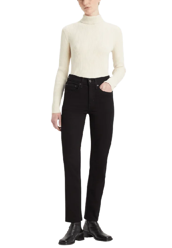 Levi's 724 High Rise Straight Jeans Dam Svart 27/30