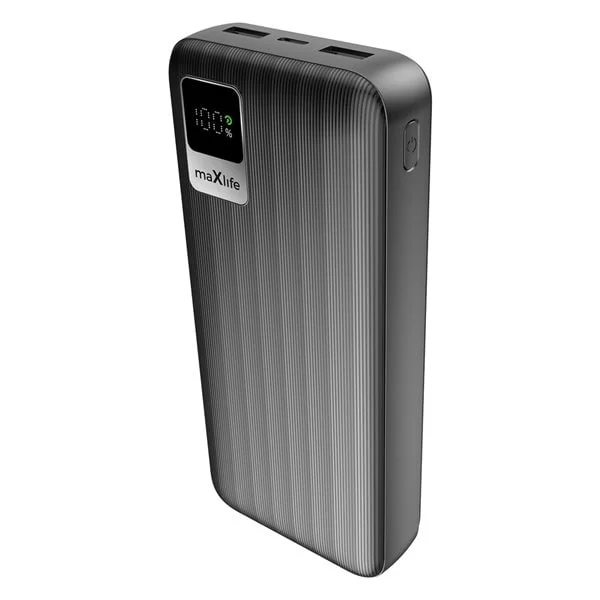 Maxlife Powerbank 20000 mAh / kannettava laturi USB-A USB-C - Svart