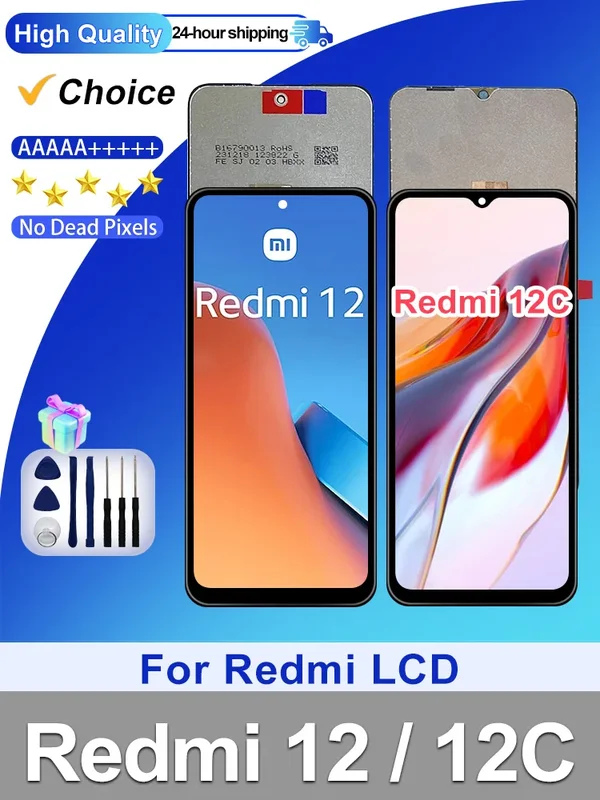 AliExpress - Écran LCD pour Xiaomi Redmi 12C 22120RN86G, écran tactile pour Poco C55, numériseur pour REDMI 12 LCD 22127PC95I, pièces de rechange