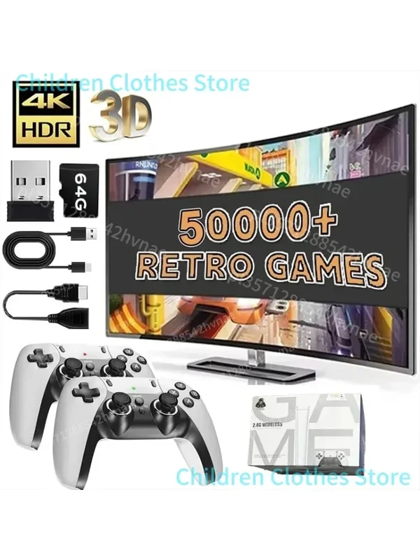 AliExpress - 64G Game Stick M15 4K Console de jeu vidéo TV manettes sans fil jeu vidéo 64G 40000 +/50000 + jeux d'arcade classiques HD deux joueurs