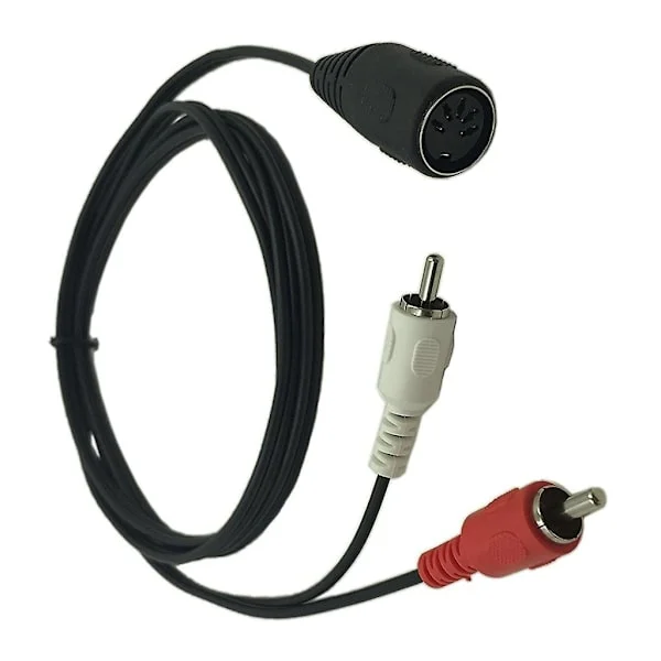 【BQ】5-bens DIN han-kabel til 2 RCA han-stik stereokabel 1,5M til stereoanlæg