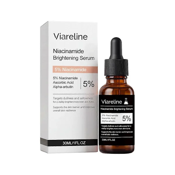 【YD】5% Niacinamid Lysnende Serum, 30ml Fugtgivende Ansigstserum med Ascorbinsyre & Alpha-Arbutin, Jævner Hudtonen & Forfiner Teksturen til Alle 