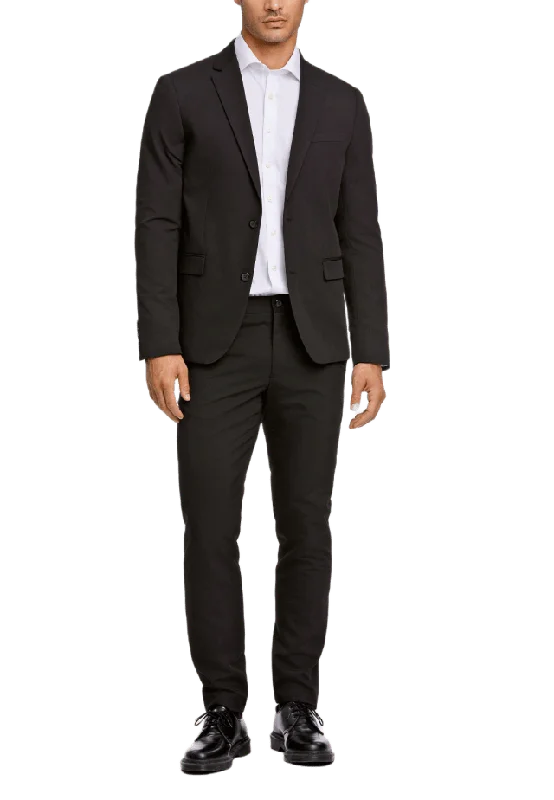 Lindbergh Fine Twill Stretch Suit Kavajer Herr Svart 56