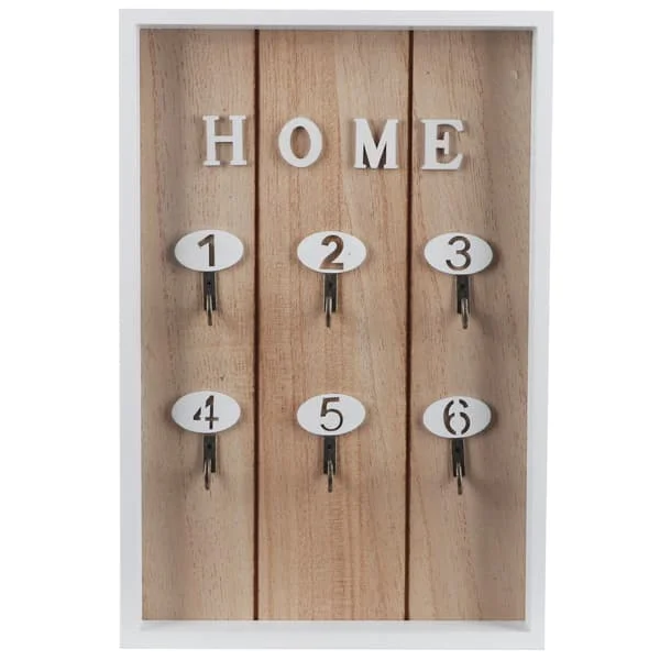 Wall Mounted Wooden Key Holder Key Organizer Hanger Decorative Key Rack (D)