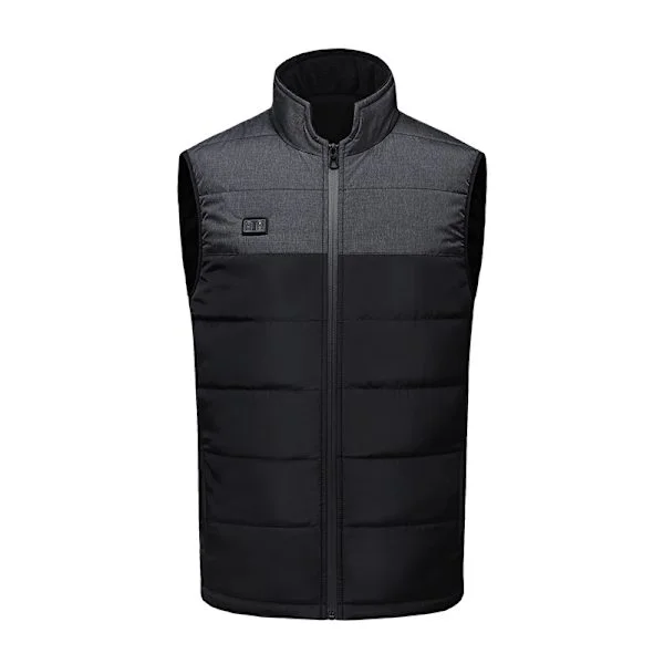 Uppvärmd väst med dubbla kontroller, konstant temperatur och värme Black+Grey XL