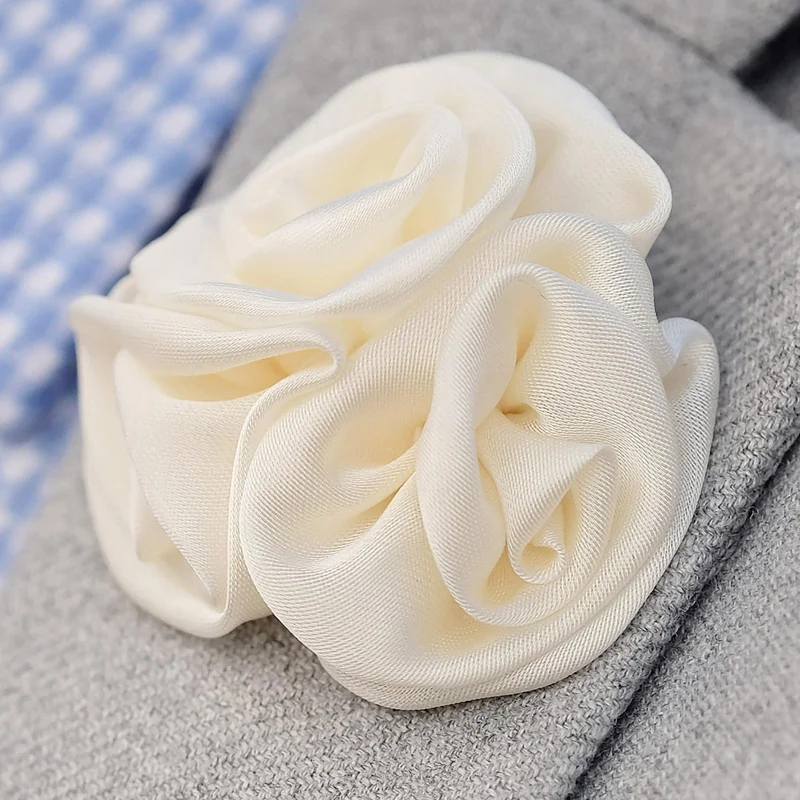 Cream Rose Lapel Flower for Men - Flower Lapel Pins