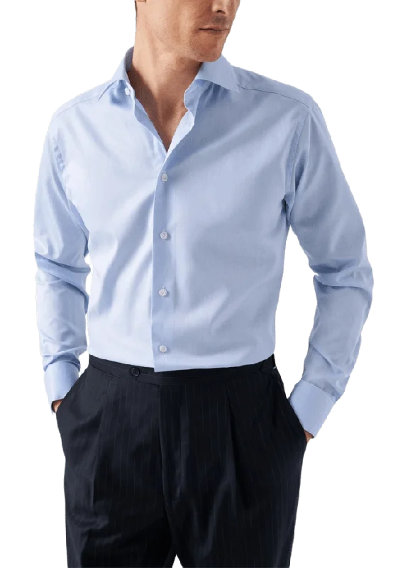 Eton Signature Twill-skjorta Super Slim Fit, Cut Away-krage Skjortor Herr Blå 38