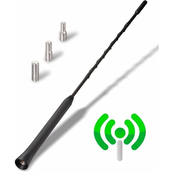 Kraftig bilantenne - Universal bilradioantenne til alle bilmodeller - Bilradioantenne med DAB FM-modtagelse af høj kvalitet - 28CM bilantenne til tag