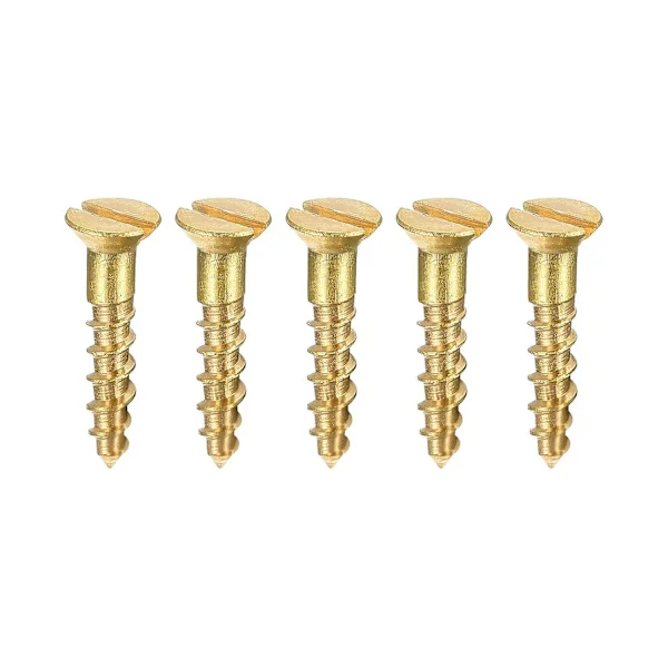 Træskruer M2 X 10mm Slids Flat Head Messing Selvborende Skruer 100 Stk