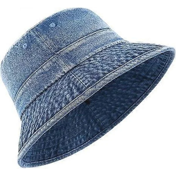 Denim Bucket Hat for Large Heads, Vintage UV Sun Hats with Wide Brim Large Size, Summer Gardening Hat Travel Hat Blue