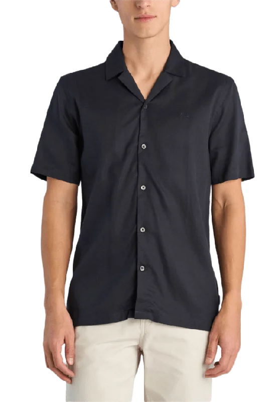Lindbergh Lyocell blend resort Shirt S/S Skjortor Herr Blå M