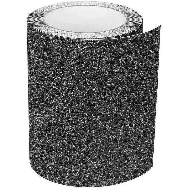 Halkskyddstejp med lim för trappor, friktion, slipande säkerhet, trappstege, inomhus, utomhus, hög friktion, 15 cm x 5 m, Svart-C_tfrf