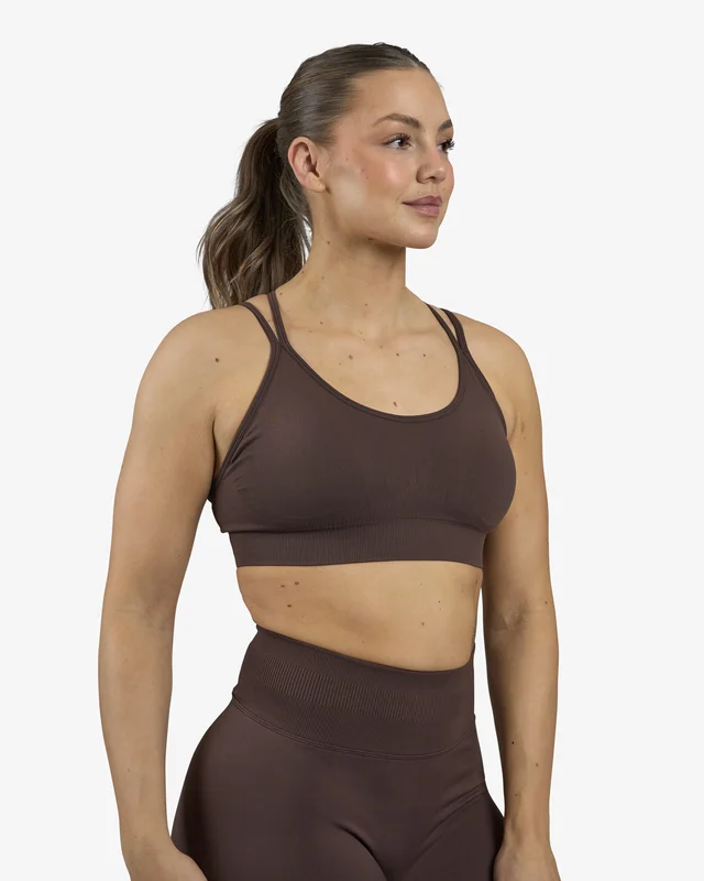 MM Sports Seamless Sports Bra, Mocha - M