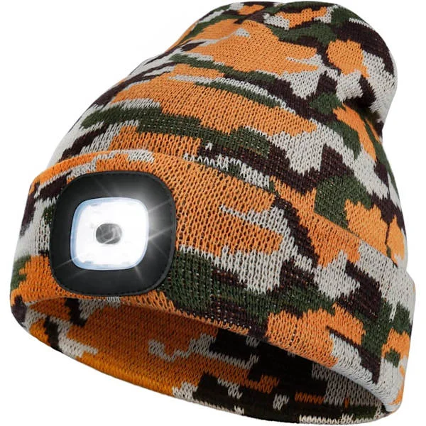 USB-uppladdningsbar handsfree 4 LED-pannlampa mössa LED-mössa med L