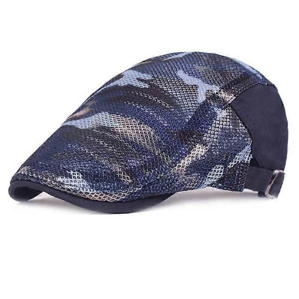 MIMIGO Herr Kamouflage Basker Herr Andningsbar Mesh Sommarhatt Platta Keps Basker Ivy Gatsby Newsboy Kepsar