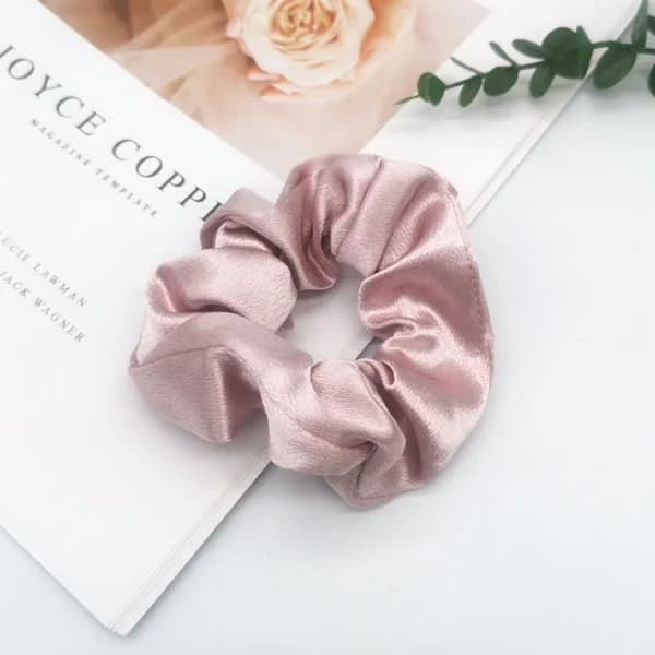 6 Pieces Satin Hair Scrunchies, Large Intestine Hair Scrunchies, Simple Hair Scrunchies, Ribbons, Ponytail Holders for Women-----Dark Pink