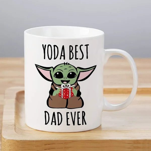 Baby Yoda Gaver til Pappa, Beste Pappa Noensinne Kaffekopp til Nybakte Pappa Menn Farsdagsgave Bursdagsgave fra Datter Sønn Kone (Y