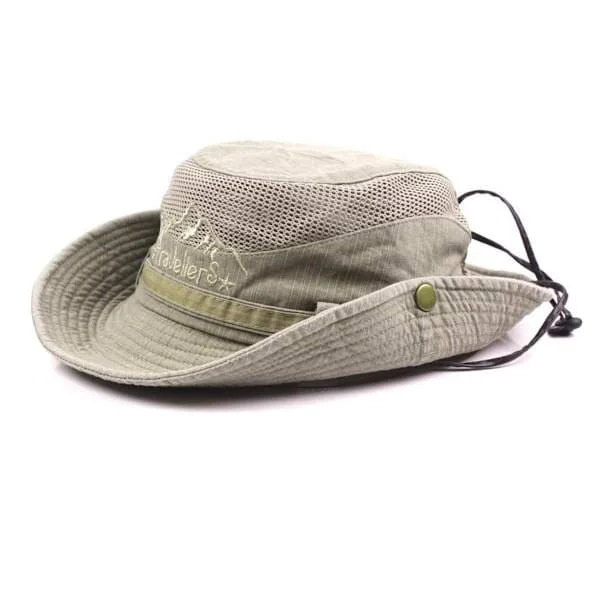 Cotton UV Protection Sun Hat, Summer Hat, Beach Hat, Hunting Hat, Boonie Hat, Military Hat, Foldable Fishing Hat, Unisex, Khaki
