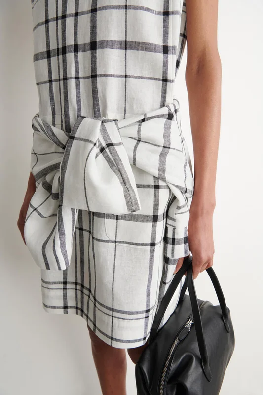 COS Women's Linen Mini Shift Dress in White