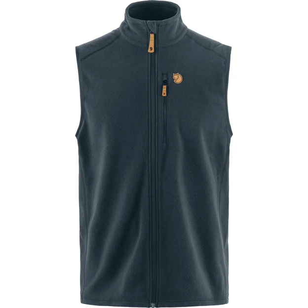 Fjällräven Men's Övik Lite Fleece Vest Jacket in Dark Navy | Size: Large, Recycled Polyester