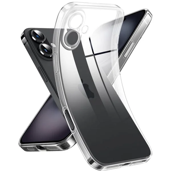 iPhone 16 Plus Transparent TPU Skal – Extra Kameraskydd
