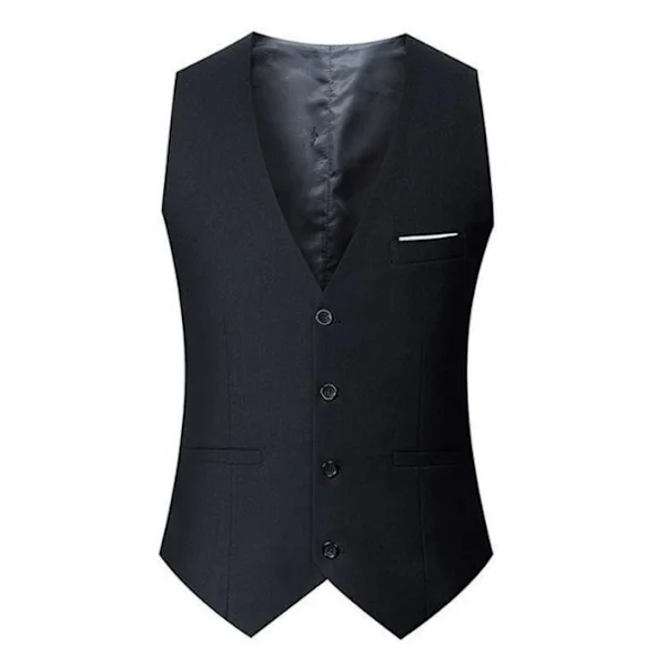 【BQ】Men's Suit Vest, Black Business Suit Vest for Men S