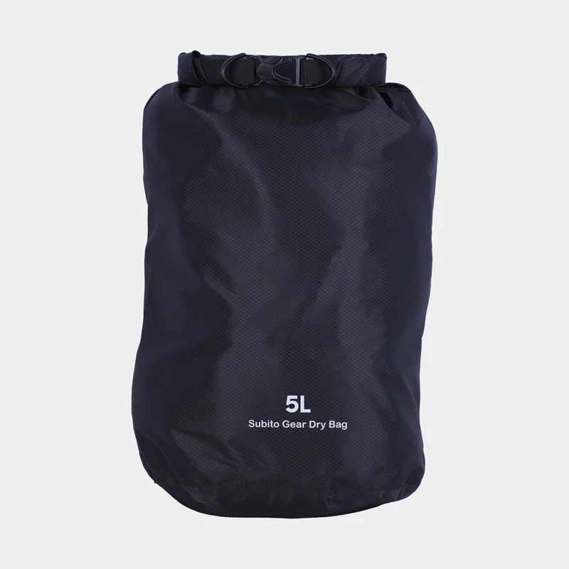 Drybag / vandtæt pakkepose Subito Gear, 70D, 5 liter, sort