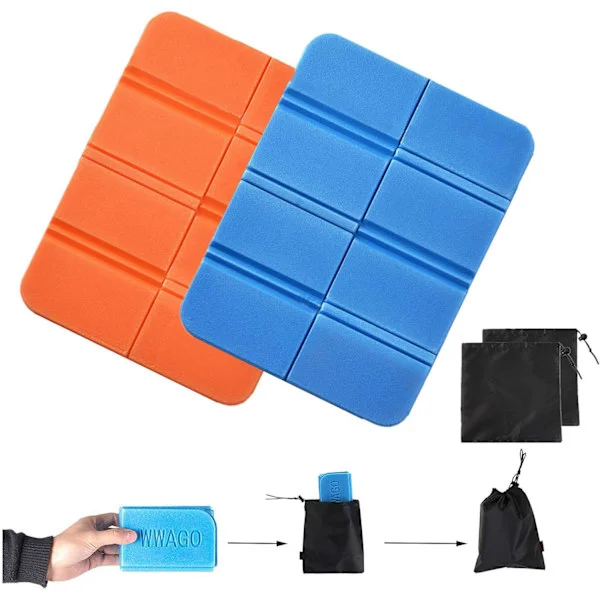 2PCS Fällbar skum sittunderlag Termiskt isolerad Fuktbeständig Fällbar sittunderlag Bärbar Vattentät matta för utomhuscamping Park Vandring Lekplats