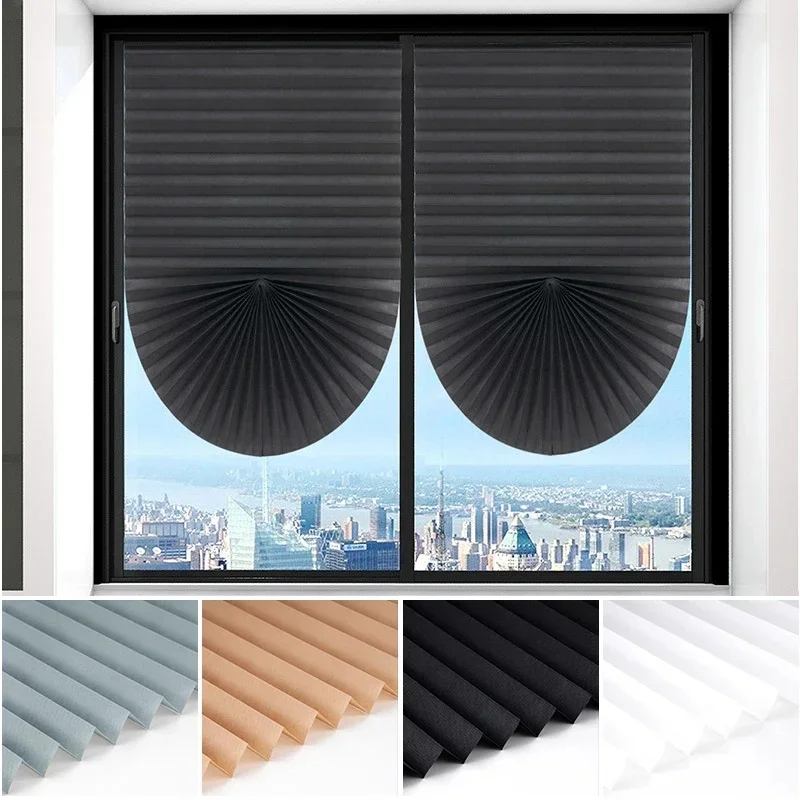 AliExpress - Einfache selbstklebende Fensterschirme aus Vliesstoff, plissiert, Zebra-Jalousien, Rollenzimmer, Verdunkelungsvorhang für Schlafzimmer, 