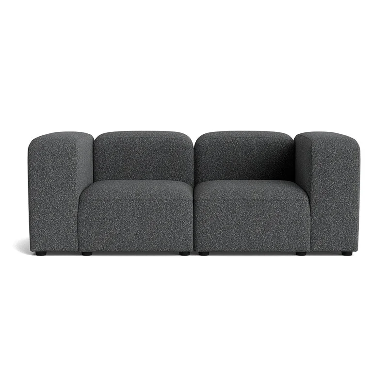 Milo 2-Sitzer-Sofa in Puente Grau/Blau, modernes Design mit meliertem Muster, bequeme Polsterung und robuster Stoffbezug, kompakte Maße 72cm