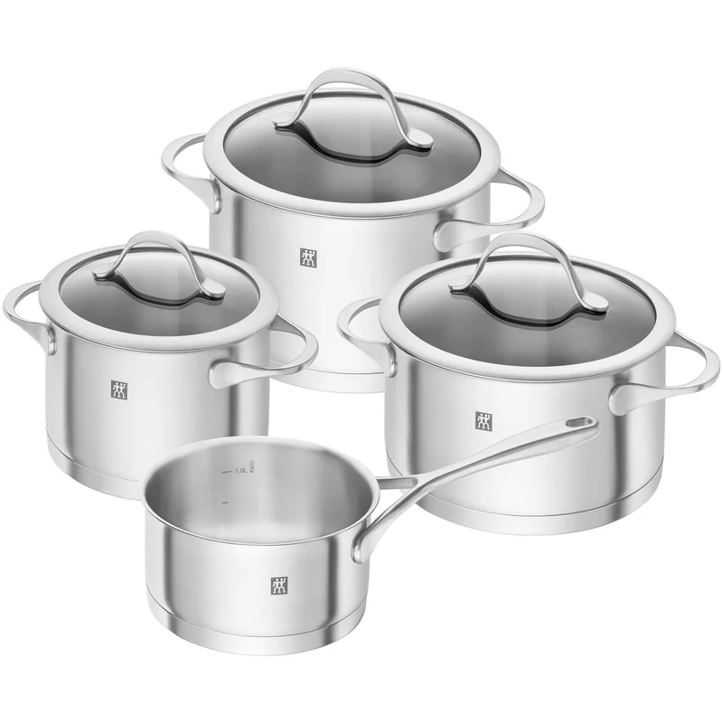 Zwilling Essence gryt- och kastrullset, 4 delar + 3 lock, rostfritt stål | Matlagning > Kokkärl & Stekpannor > Grytset & Kastrullset | Bagaren och 