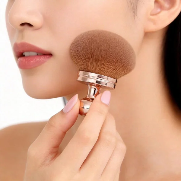 Pro Selvbruner Kabuki Børste - Ultratæt og Ekstra Stor Kropsbørste til Stribefri Selvbrunermousse, Bronzer og Glow Creme | Ansigts- og 