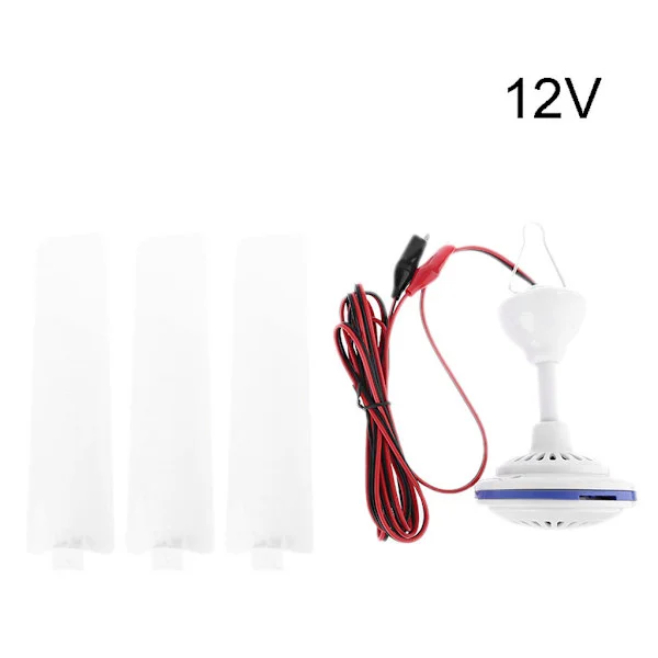12V 24V Hushållsstum Taktak Fläkt Hängande Camping Tält Hängare Fläkt för Utomhusvandring Grill Hem Sovsal Säng