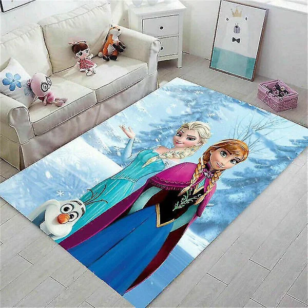 Cartoon Frozen Anna Elsa Olaf Rugs Non-Slip Home Living Room Kids Bedroom Floor Mats Non-Slip 80X120cm