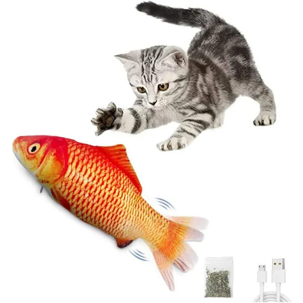 Colording rörlig katt kicker fisk leksak 30cm rolig interaktiv husdjur, C