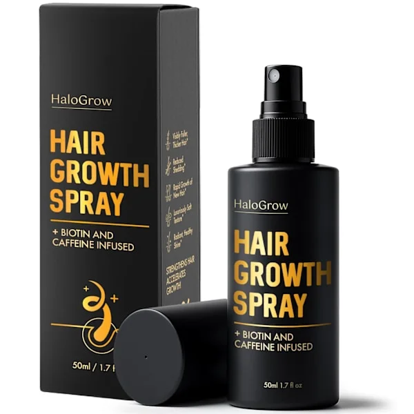 Hårvekstserumspray for kvinner og menn mot hårtap – Biotin og koffein, olje mot tynnende hårvekst, avansert fortykningsformel – 1,7 fl. oz./ 5