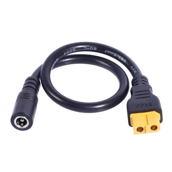 Hållbar XT60 till DC5.5x2.5mm strömkabel för solcellsladdare strömkabel null - 5.5x2.5mm hona