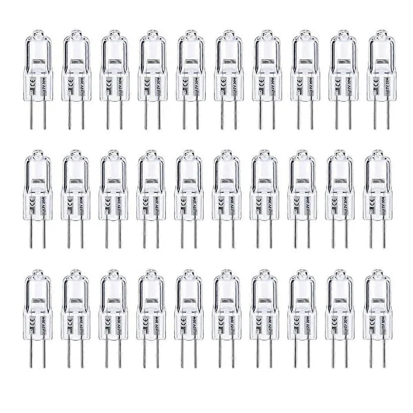 G4 Glödlampa, 20-pack Halogen G4 12V 20W med G4 Bi-Pin Sockel, Hög Ljusstyrka G4 Glödlampa 12V 300LM för Skåpbelysning - WELLNGS