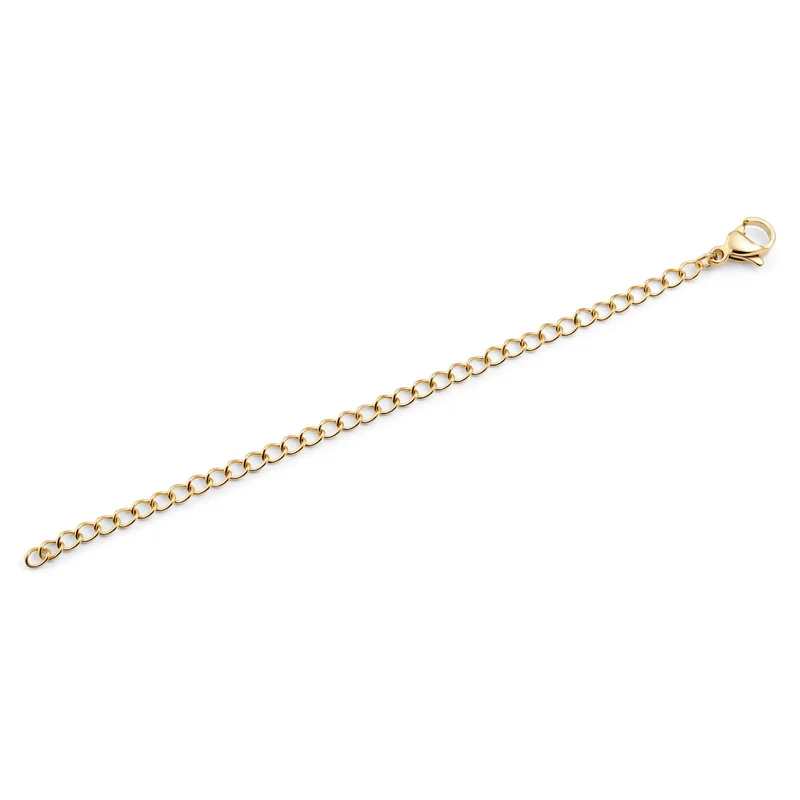 Goldfarbene 304L Edelstahl Halskettenverlängerung 10 cm für Männer - Edelstahlketten