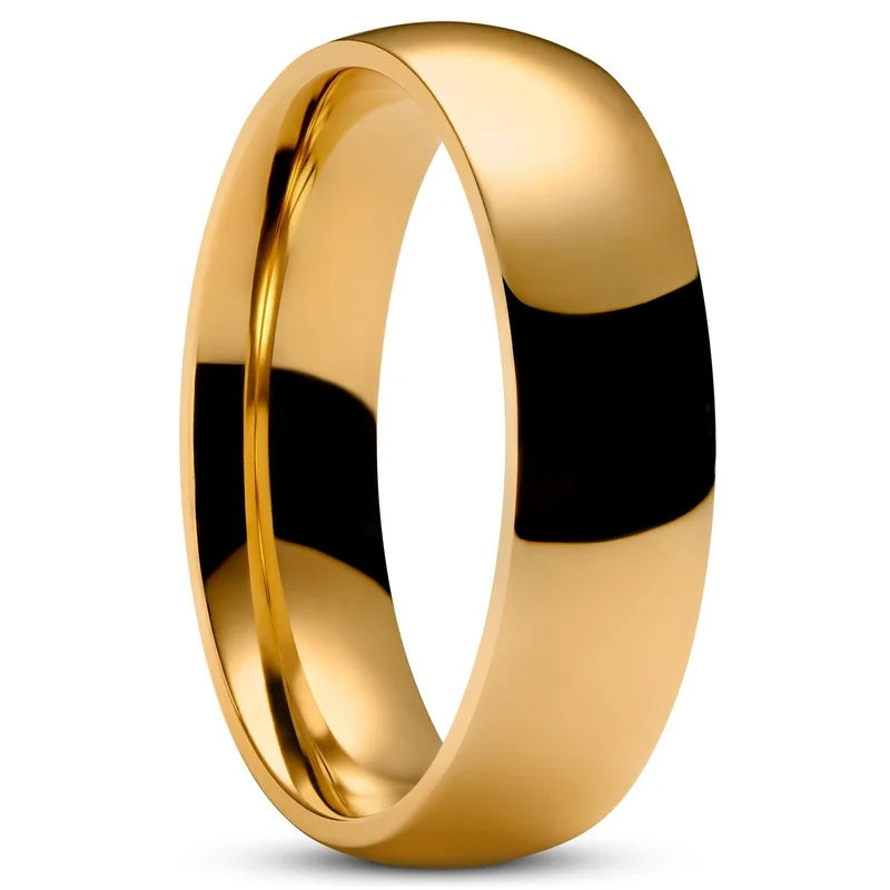 Anillo de titanio dorado Aesop Cade para hombres - Anillos de titanio