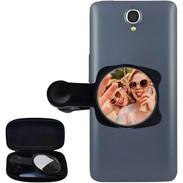 Vlog Selfie Monitor Skärmklämma, Portabel Selfie-spegel för Telefonens Bakre Kamera med Fodral, Vidvinkel Spegel Telefon Spegel för Alla Telefoner (
