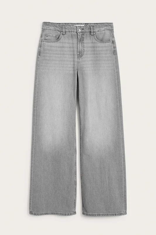 Kappahl | Wide jeans high waist Ljusgrå 32 | Dam