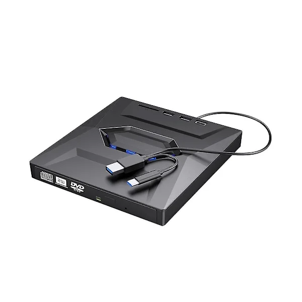 Extern DVD- och CD-brännare, CD- och DVD-spelare, Typ C/USB3.0, Extern DVD- och CD-enhet för PC-bärbar dator