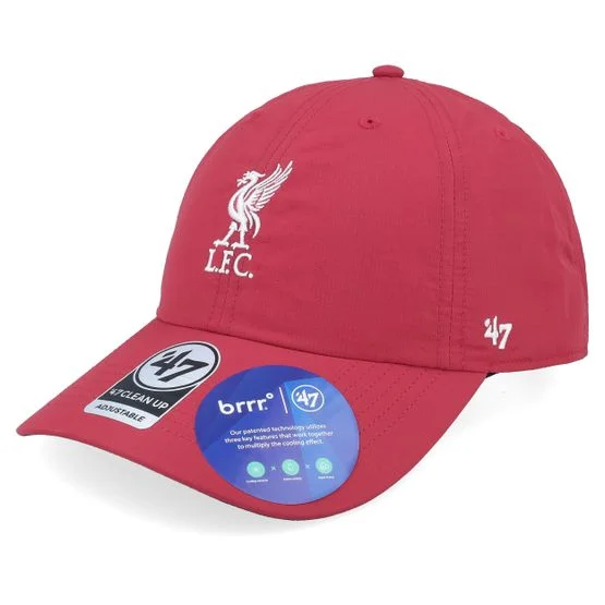 47 Brand - Liverpool Epl-brrr Clean Up Cap Red Dad Cap Unconstructed Red Cap - Football @ Hatstore
