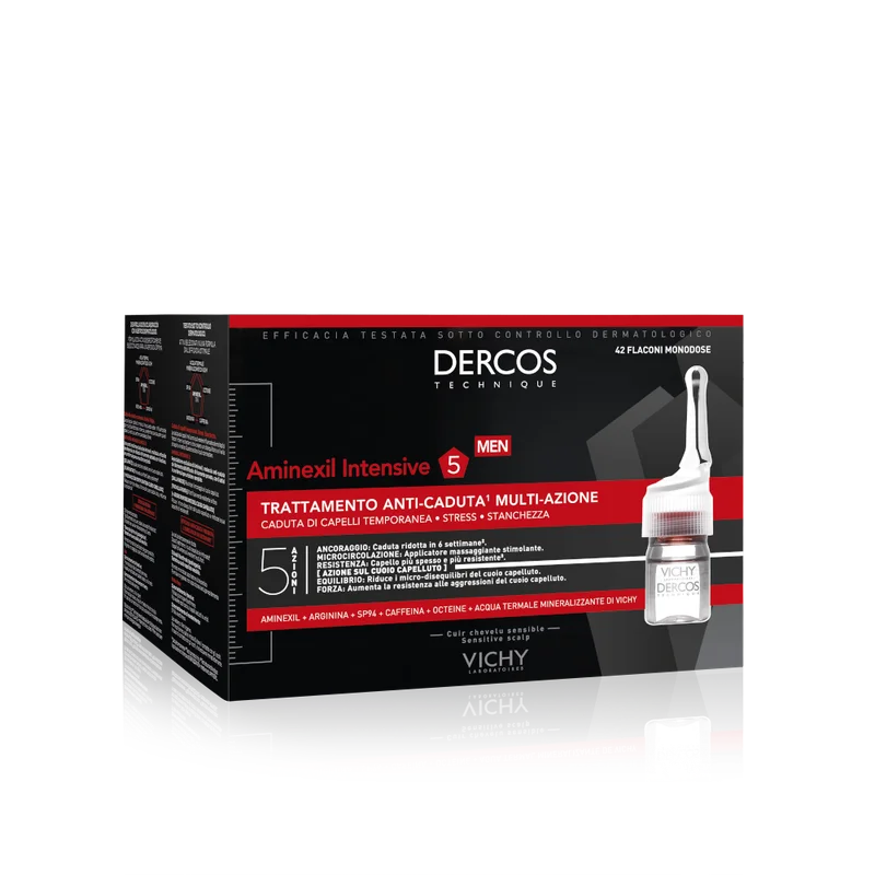 Vichy Dercos Aminexil Uomo - Trattamento Anticaduta 42 Fiale