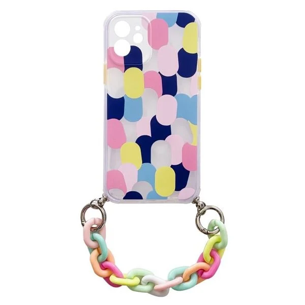 Color Chain Case fleksibelt deksel med kjedeanheng for Samsung Galaxy S20 FE 5G flerfarget