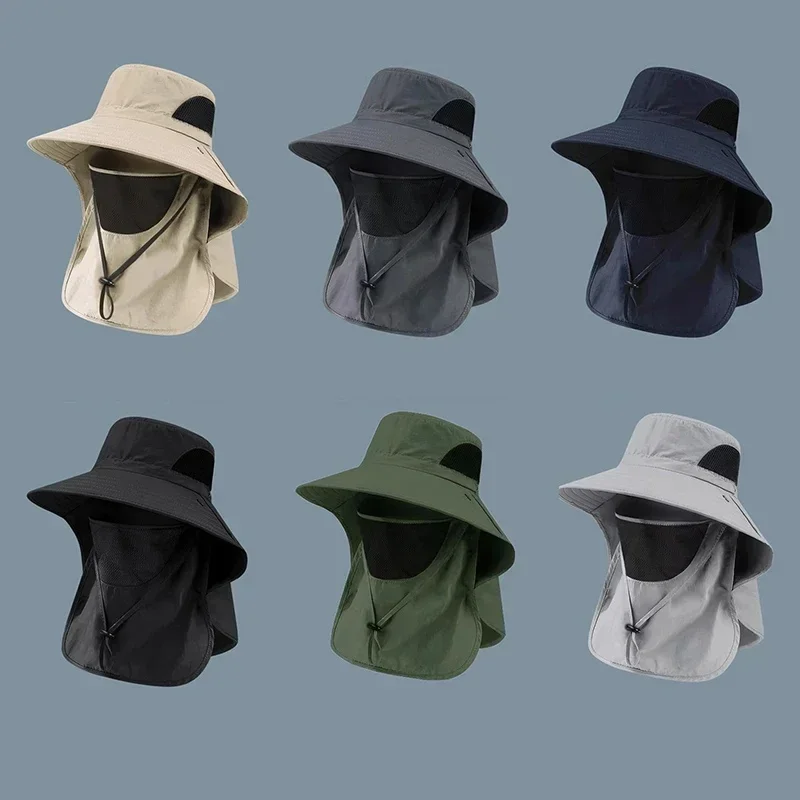 AliExpress - Sommer Sonnenhüte UV Schutz Outdoor Jagd Angeln Kappe Für Männer Frauen Wandern Camping Visier Eimer Hut Neck Flap Fischer Hut